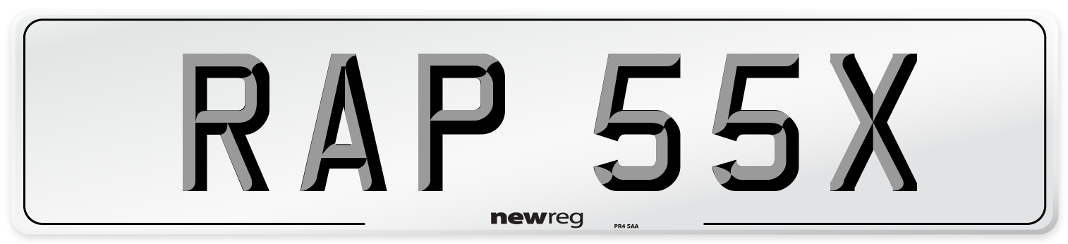 RAP 55X Number Plate from New Reg